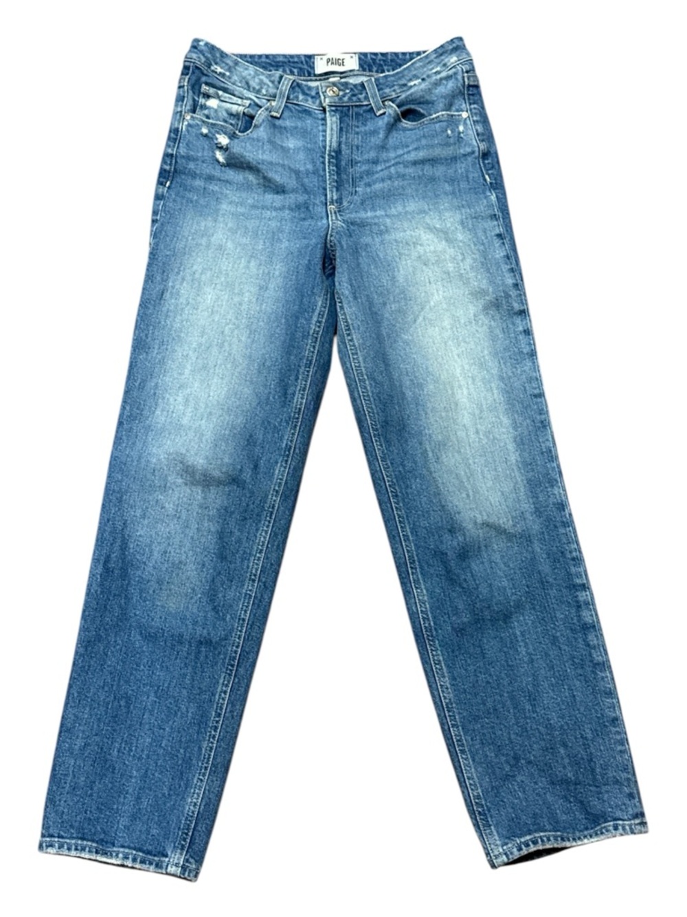 PAIGE Sarah Straight Ankle Mid Wash Jeans Organic Cotton Sz 27 EUC - Picture 5 of 15